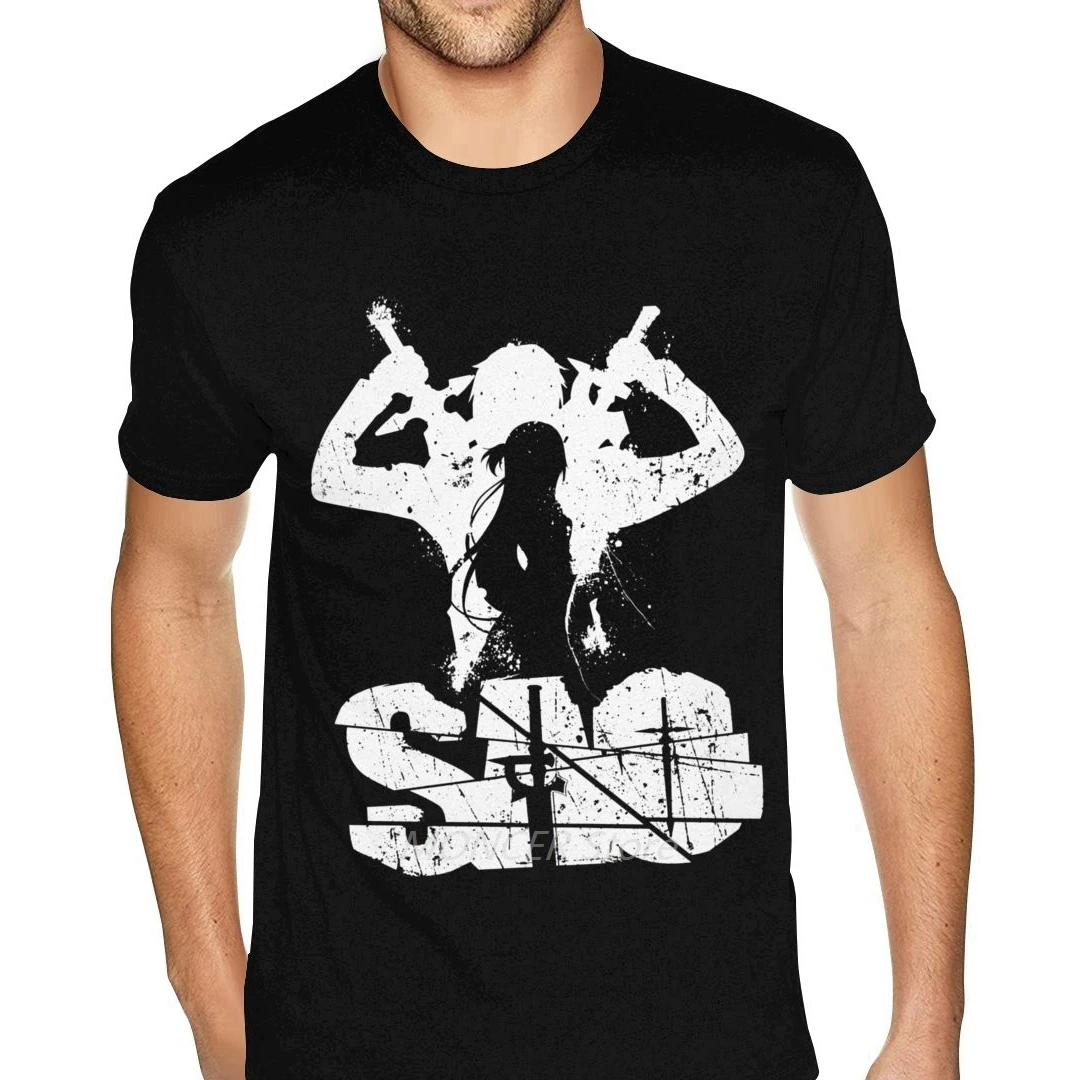 

Yellow Sword Art Online Tee Men's 3XL Short Sleeved Black Crew Shirt