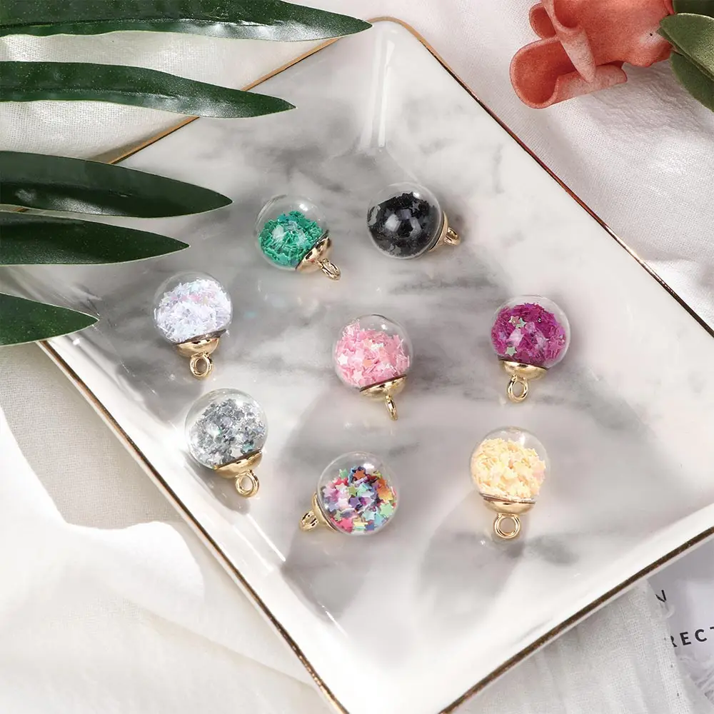 8 шт. универсальные красочные прозрачные стеклянные шарики звезды бусины