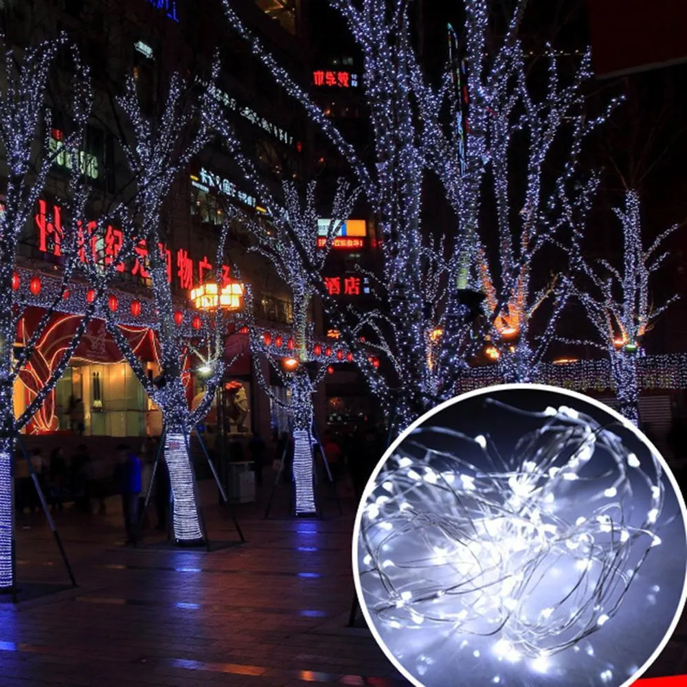 Светодиодная уличная гирлянда на солнечной батарее водонепроницаемая