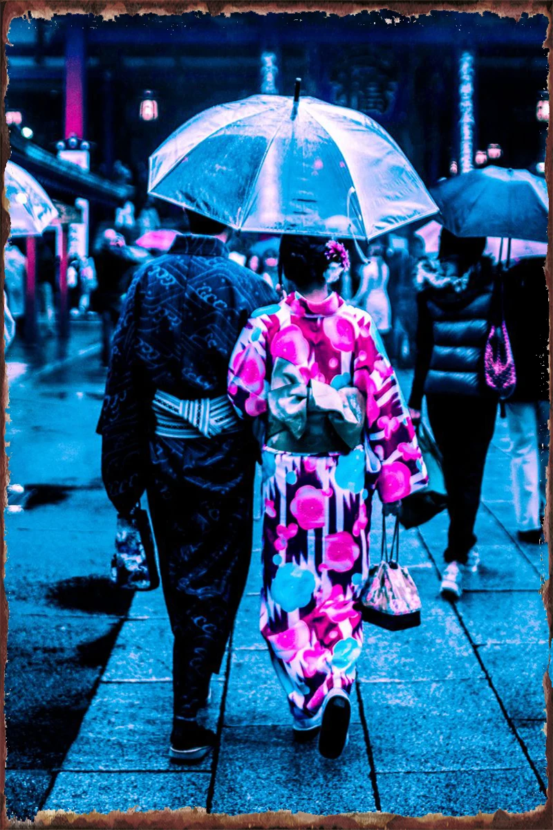 

Жестяная Табличка-кимоно для декора стен, декор для комнаты в стиле ретро, винтажный металлический знак для художественного клуба, мужской ...