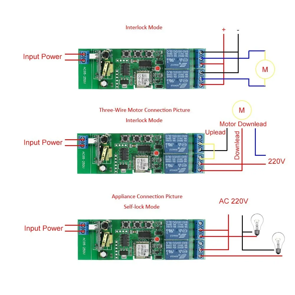 2CH AC85-250V Sonoff Wireless WiFi Inching/Self-Locking Smart Switch Module | Portable Lighting Accessories