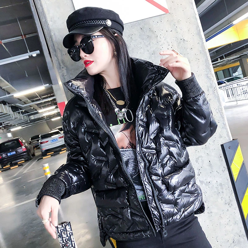 Новинка 2021 черная/синяя зимняя пуховая хлопковая куртка женское плотное зимнее