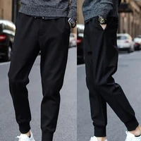casual thin breathable tie drawstring long pants men casual waist drawstring ankle tied pockets fitness sports long pencil pants