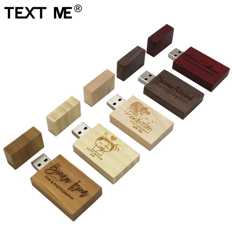 

TEXT ME Maple wooden Walnut wooden LOGO wooden 64GB USB print Flash Drive 4GB 8GB 16GB 32GB Pendrive USB 2.0 Usb stick