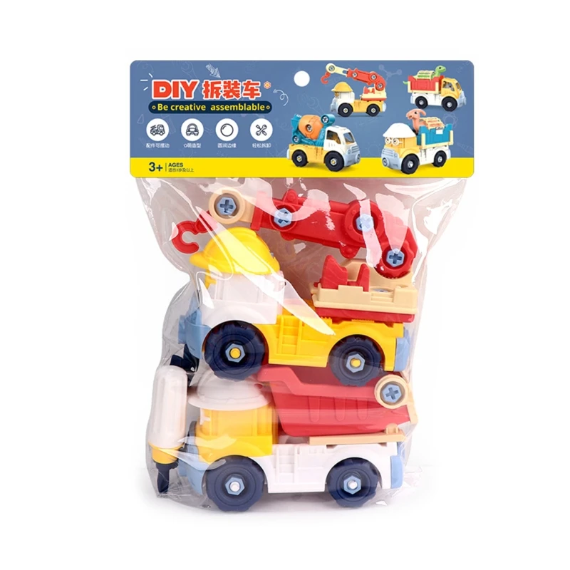 

54DF Educational Assembly Engineering Vehicle DIY Simulation Digger Tractor with Wrench and Special Screwdriver 360Rotation