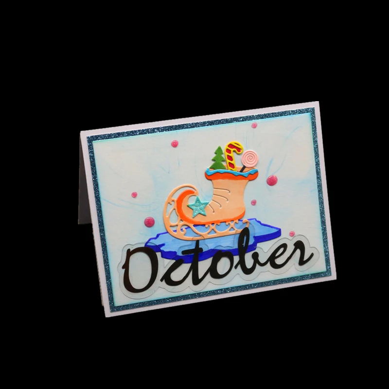 Сапоги Металлические прорезной трафарет для окраски рождественские поделки