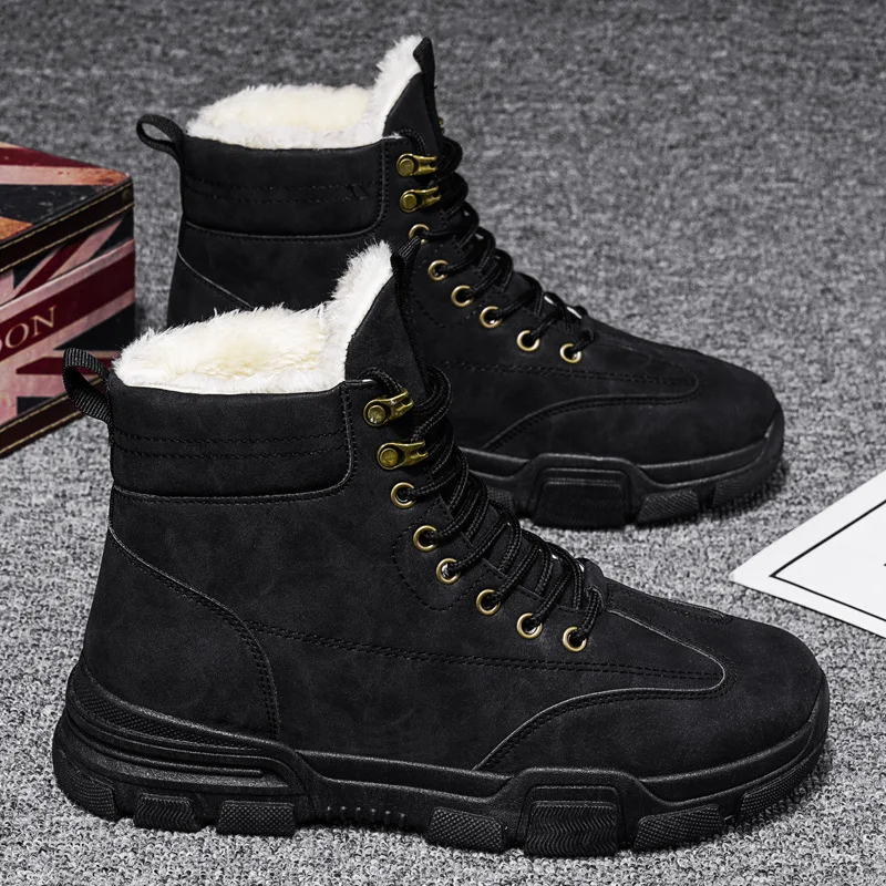 

Men Casual Winter Snow Boots Men Fashion Sneakers Student High Top Shoes Outdoor Walking Shoes Popular Men Vulcanize Shoes