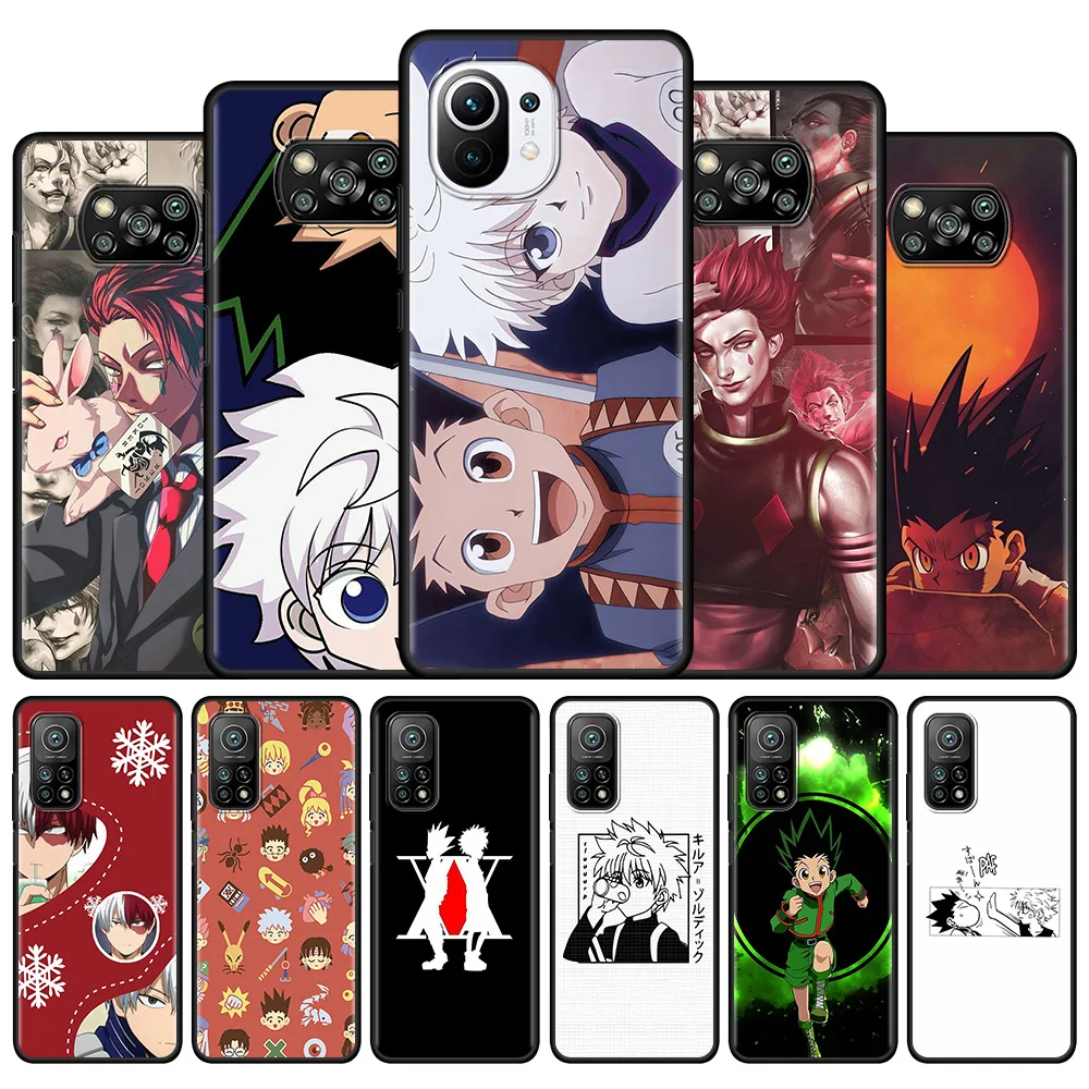 

Black Case for Xiaomi Poco X3 NFC X3Pro M3 Pro 5G F3 GT X3 GT Pocophone F1 Back Phone Cover Bag Fundas Anime Hunter x Hunters
