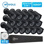 Система видеонаблюдения Movols, 12 водонепроницаемых IR-CUT камер ночного видения 2 Мп, H.265, 16 каналов, 1080P, P2P