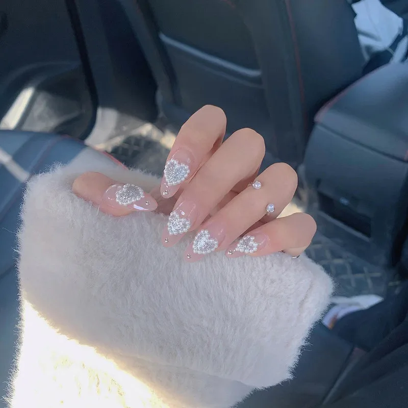 Небольшие декоративные матовые ногти EUSCI с красным бантом пригодные для носки