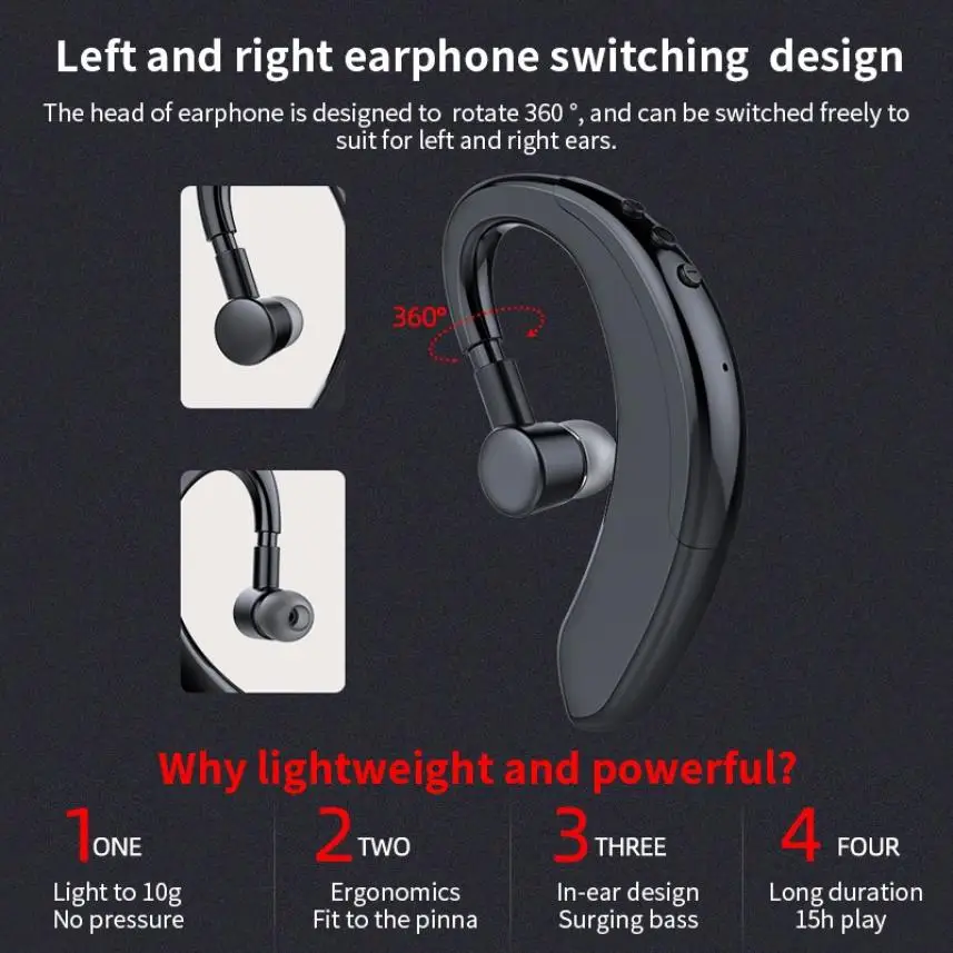 

Mini 5.0 Bluetooth Earphone Sport invisible Gaming Headset With Mic Wireless Headphone Handsfree Stereo Earbuds For All Phones