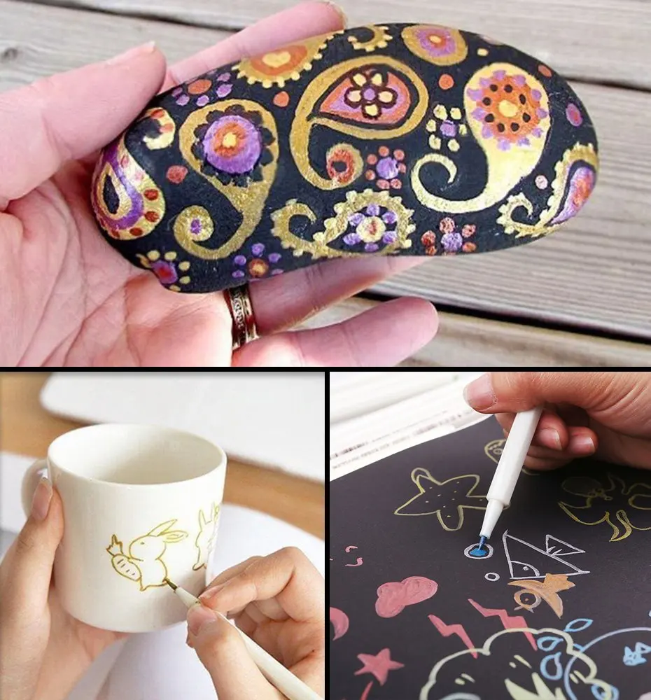 20 разных цветов металлические маркеры блестки для рисования ручки создания карт