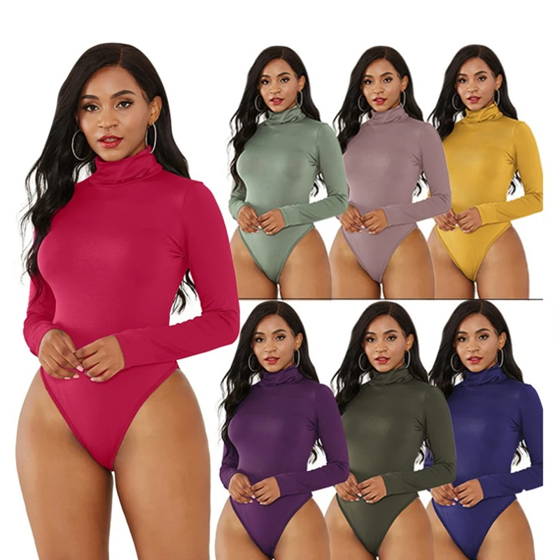 Модные женские облегающие костюмчик боди Песочник с длинным рукавом Дамские