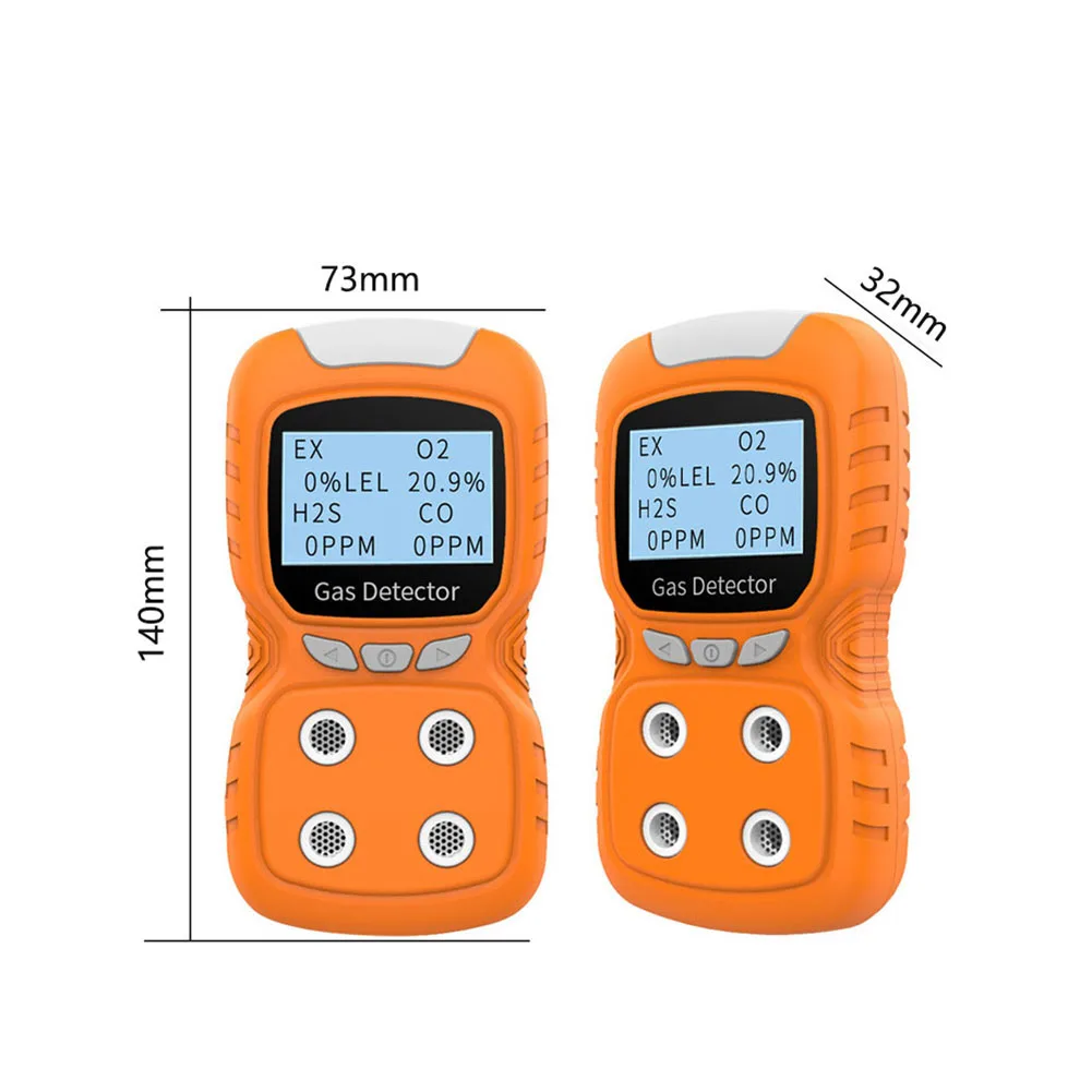 

LCD 4 in 1 Toxic Gas Alarm Detector CO O2 H2S Oxygen Monitor Gas Analyzer Meter USB Rechargeable Digital Gas Detector