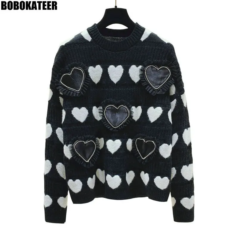 

Black Sweaters Women Winter Clothes Casual Pullover Long Sleeve Ladies Tops Loose Jumper Knitted Sweater Cute Fashion Fall 2021