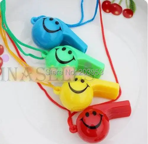 

2pcs colorful soccer funny face kid fans whistle cheerleading children whistle
