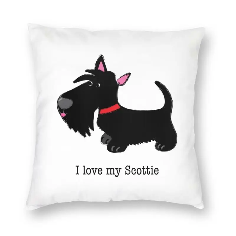 

Квадратная наволочка «Я люблю свою Скотти»