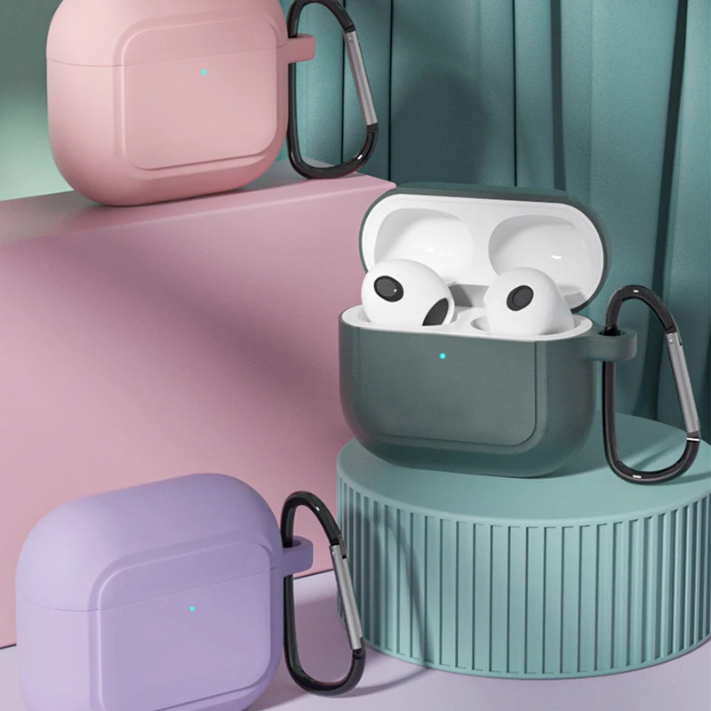 2021 Оригинальный чехол из жидкого силикона для Apple Airpods 3 Чехол Мягкий тонкий Airpod air