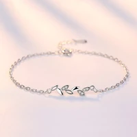 meyrroyu 2021 new simple fashion lucky leaf bracelet lady valentines day party jewelry 925 silver bracelet