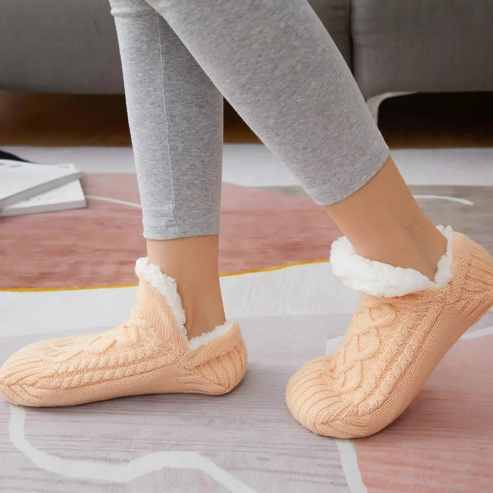 

Женские зимние домашние носки, тапочки, Нескользящие мягкие женские носки, домашние пушистые унисекс тапочки для пола с мягкой подошвой