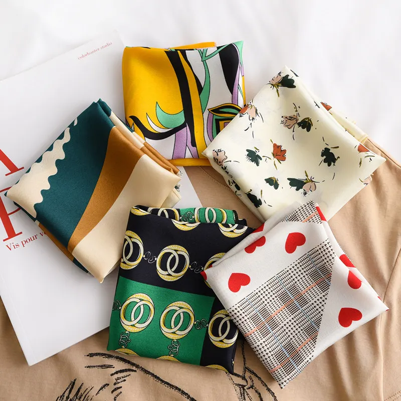 Горячая распродажа Многоцветный 50 см шёлковый шарф квадратной формы Sor Для