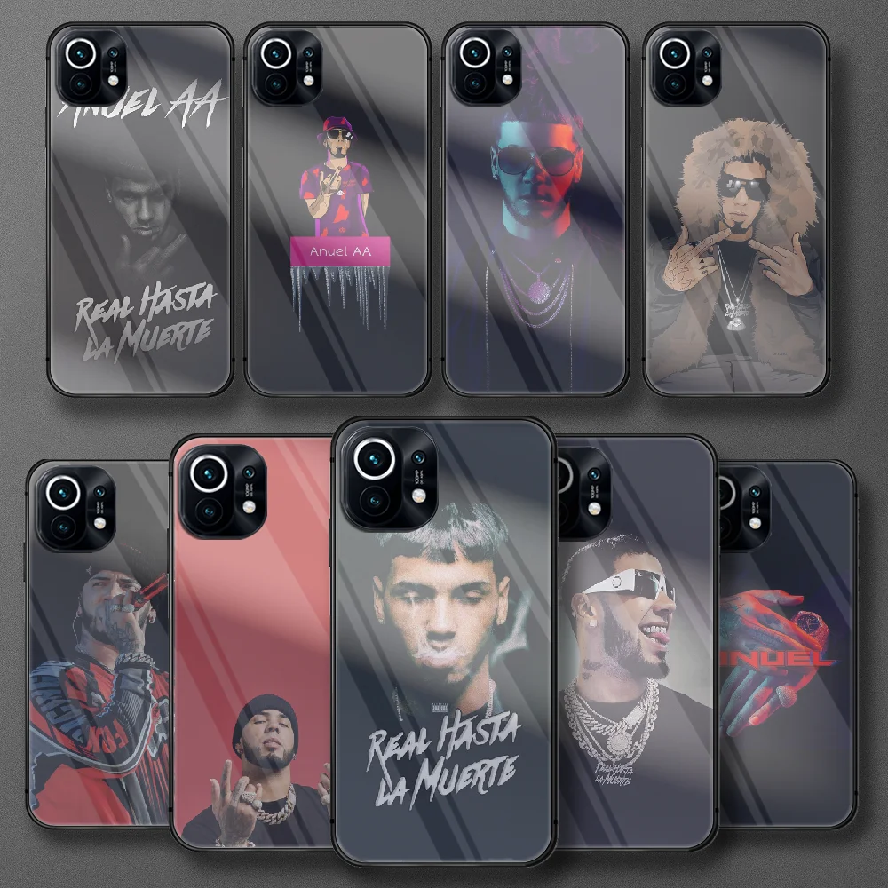 

Fashion Anuel AA Rapper Tempered Glass Phone Case For Xiaomi Mi 9 10 11 T Poco X F M 2 3 Mix4 Pro Lite Ultra Nfc Cover Cell