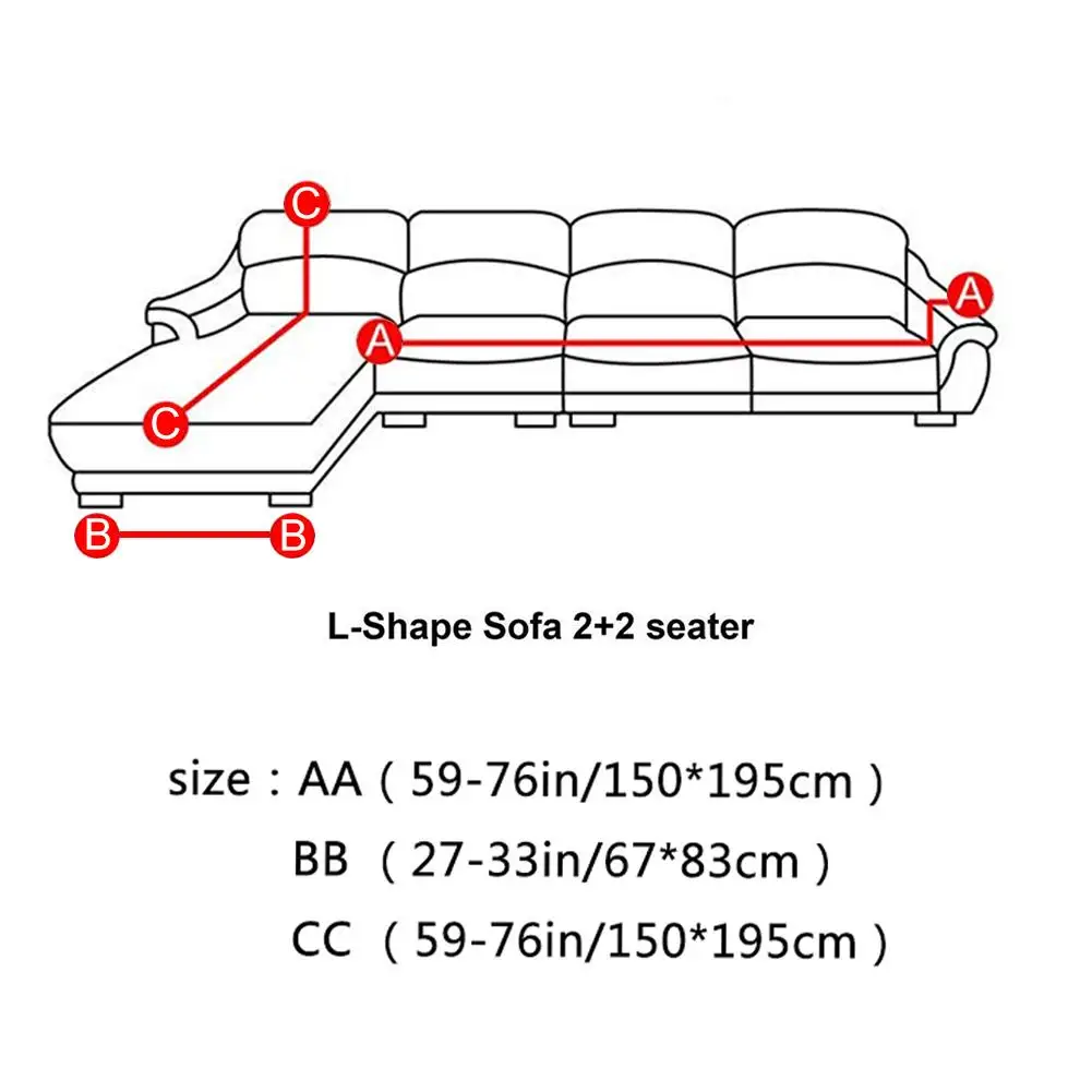 

L-shaped Stretch Sofa Covers Living Room Corner Sofa Cover Slipcover Elastic Couch Slipcover Furniture Protector Home Decoration