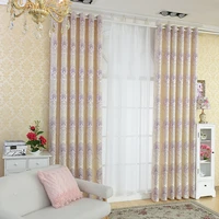 luxury embossed jacquard curtain modern simple golden leather shading finished custom curtains for living dining room bedroom