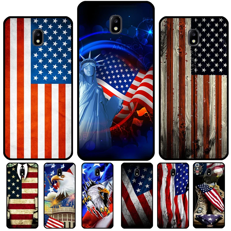Чехол с американским флагом для Samsung Galaxy J5 J3 J7 J1 A3 A5 2016 2017 A6 A7 A8 A9 J4 J6 Plus J8 2018 - купить