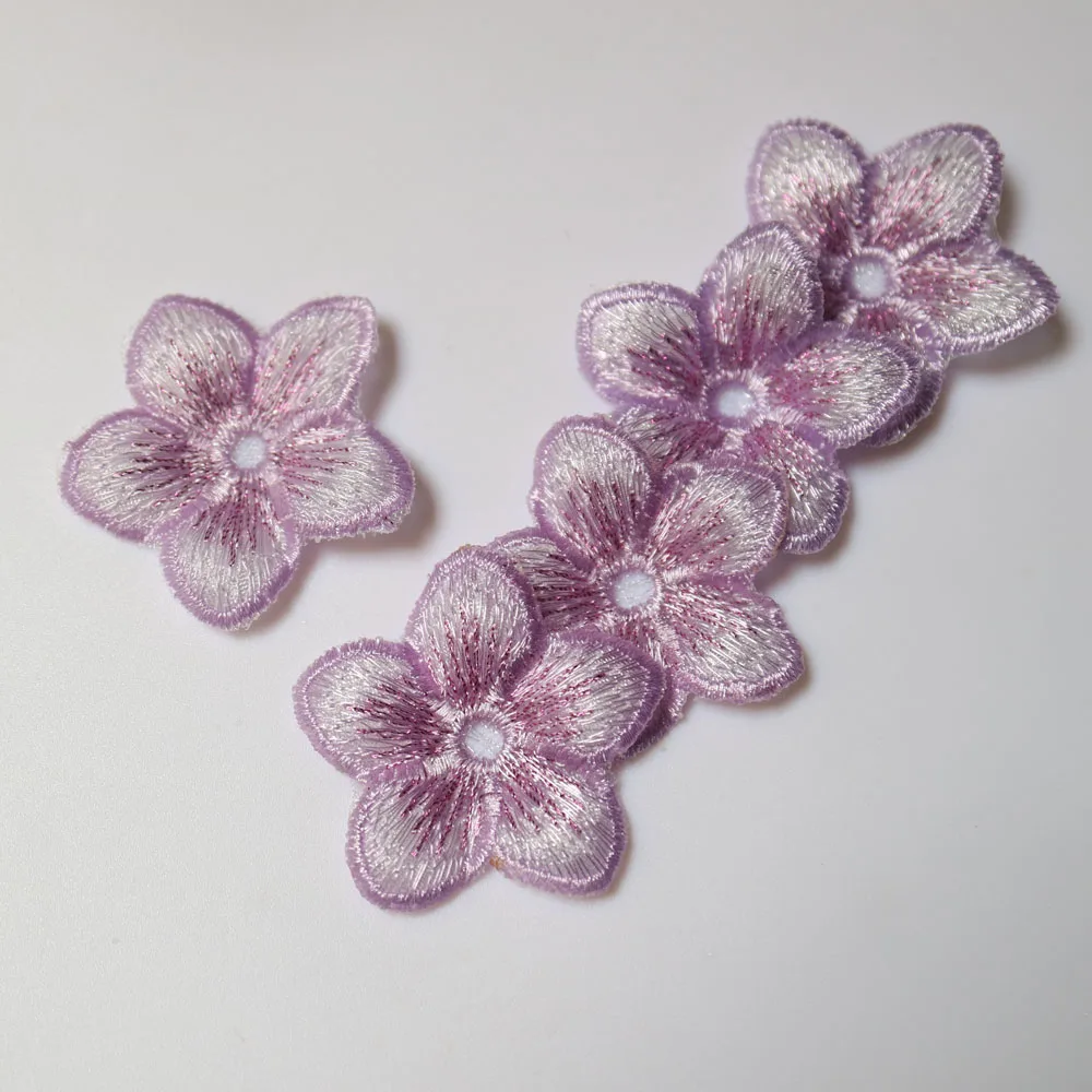 

5pcs DIY fashion organza flower Patches for clothing Embroidery lace patches for bags decorative parches applique