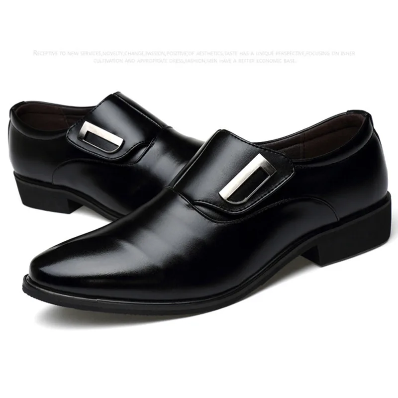 

Men Pointed Toe Shoes Oxford PU Leather Men's Dress Shoes Business Flat Shoes Hollow Outs Breathable Men's Banquet Wedding 459