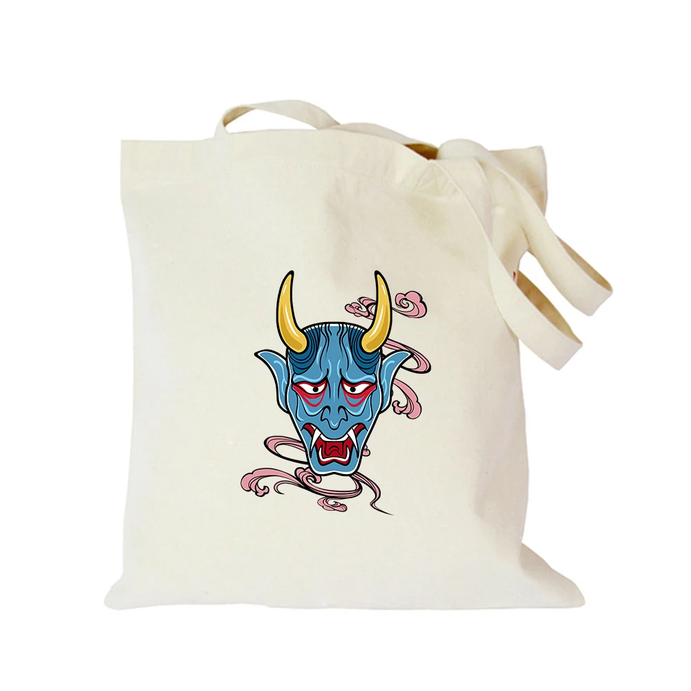 Оригинальная Парусиновая Сумка-тоут с логотипом японская маска многоразовая