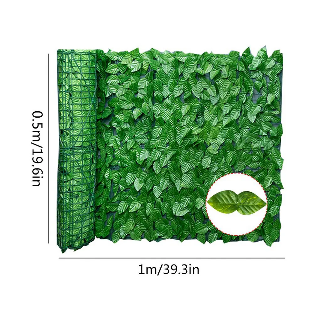 

Green Leaf Fence Wall Artificial Leaf Screen Hedge Privacy Fence Background Landscaping Home Garden Backyard Balcony 0.5x1M