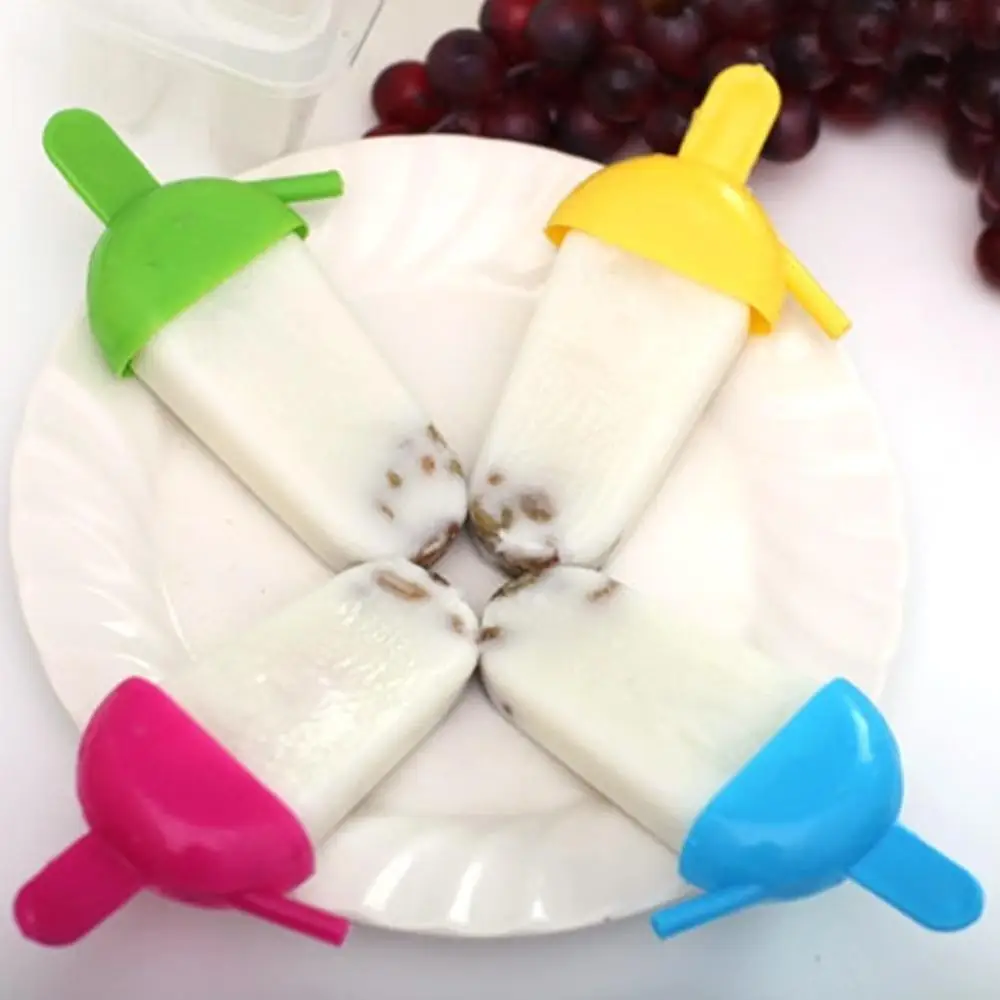 

4 Frozen Freezer Lolly Yogurt Ice Cream DIY Maker Juice Tool Mold Cover Popsicle Ice With Cream Cream Makers Ice Mold P6L0