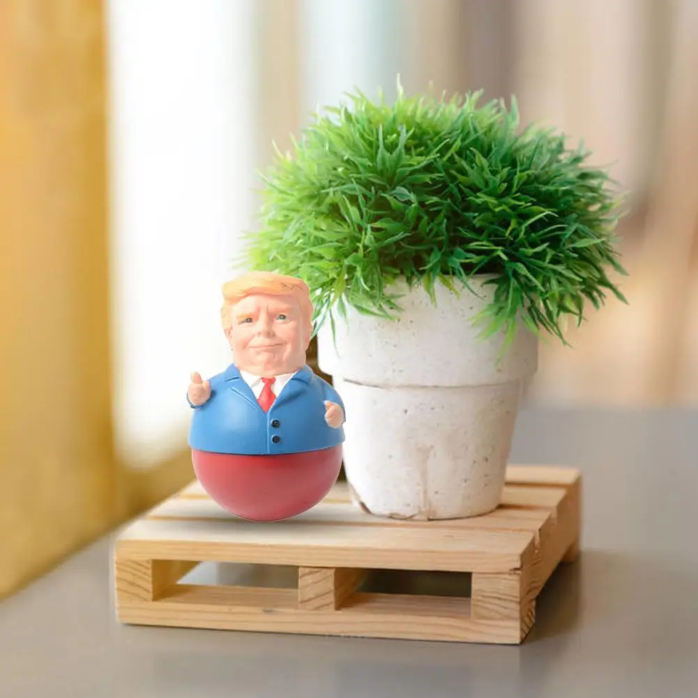 Стеклянная Статуэтка Трампа из смолы забавное настольное украшение статуэтка