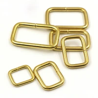 2pcs solid brass rectangle rings buckles1620263238mm for webbing leather crafts fastener bag strap belt pet collar