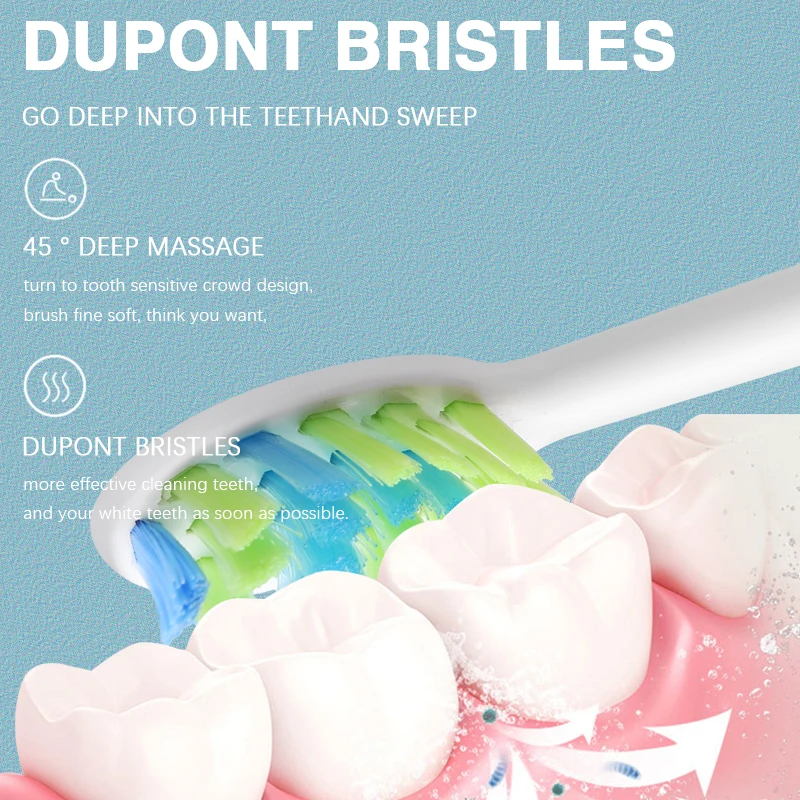 Boyakang Sonic Electr Toothbrush 5 Cleaning Modes Smart Timing IPX7 Waterproof  Wireless Charging Dupont Bristles BYK31