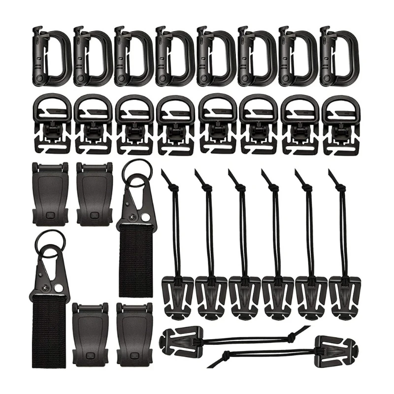 

Комплект аксессуаров для рюкзака, D-образное кольцо с фиксирующей пряжкой, аксессуары для рюкзака, запасные части для эластичных шнурков, 30 ...