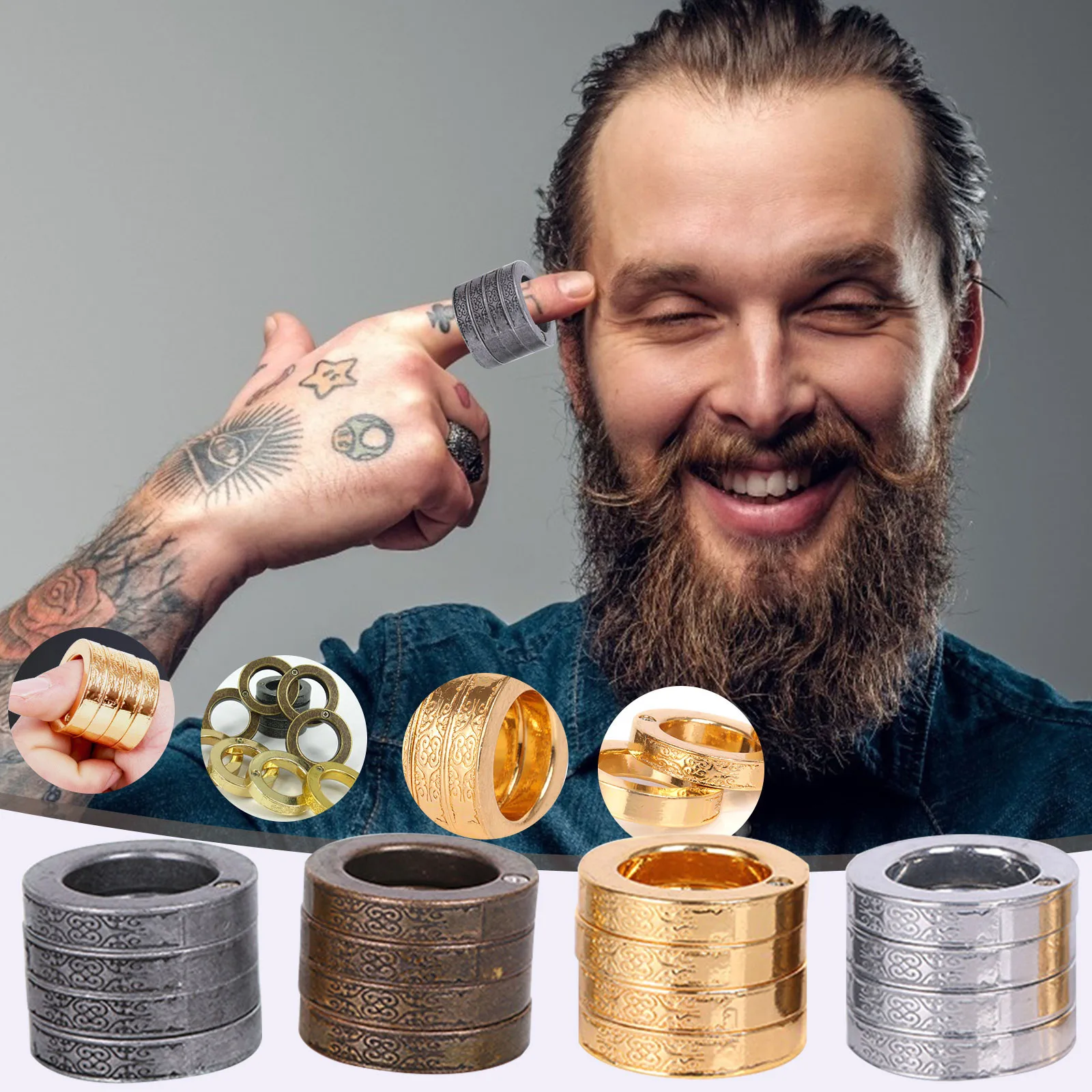 

Шестигранное ретро-кольцо для женщин, для улицы и безопасного использования, с 4 пальцами, для выживания на открытом воздухе, маленькие инст...