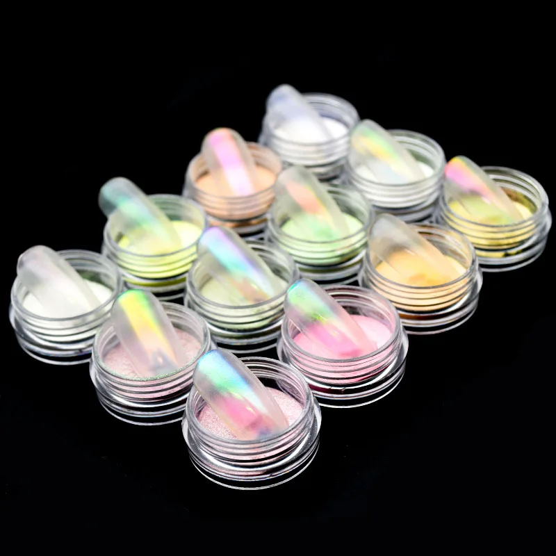 0 2 г/кор. Хамелеон Обнаженная блестящая пудра для ногтей Ослепительная