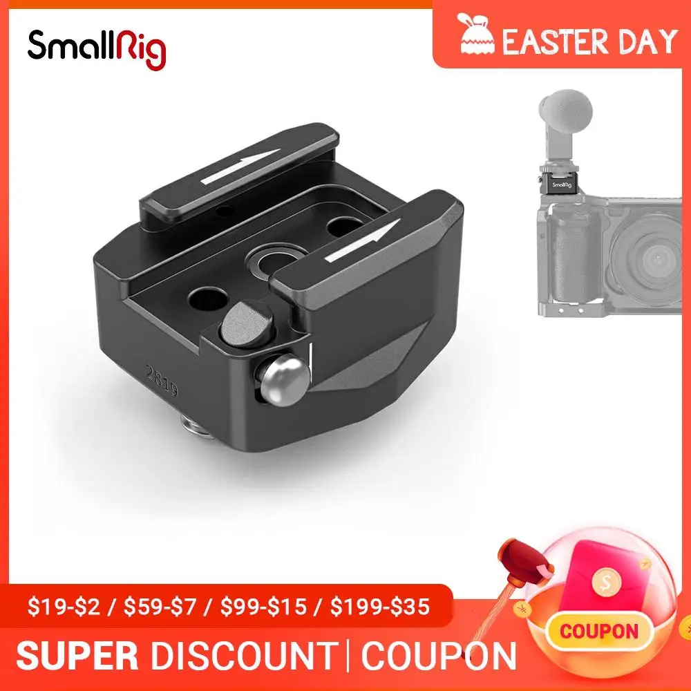 SmallRig Universal Rotatable Cold Shoe Mount Adapter (Two 1/4&quot-20 Screws)for LED Video Light Microphone Flash diy mount-2819 |