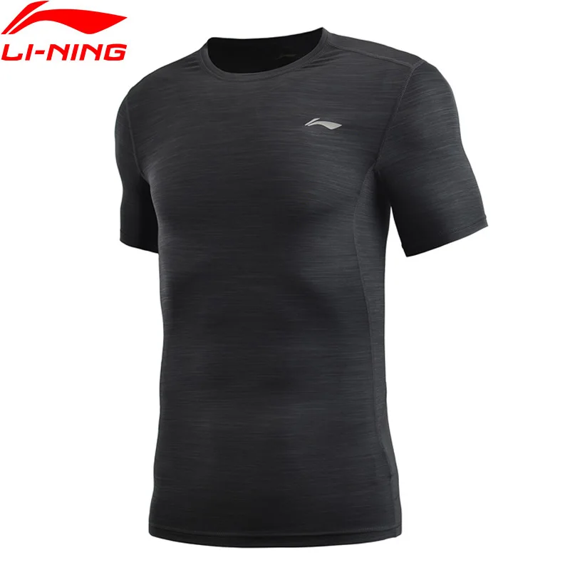 Мужская Тренировочная Базовая футболка Li Ning дышащая Спортивная с подкладкой из