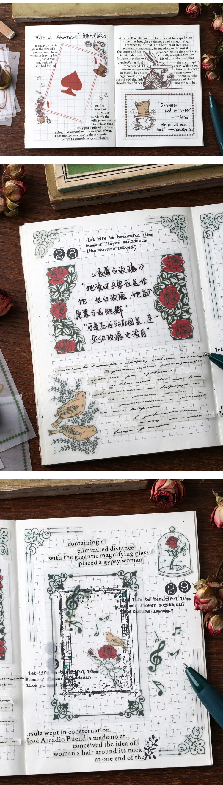 Г-н Бумага 30 шт./кор. сказки «Алиса в стране чудес» с принтом «Маленький принц», бумага из блакнота для прозрачный сульфат масло Бумага отрывными листами блокнот для записей