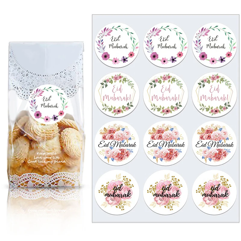 

3.5CM/4.5CM EID Mubarak Decor Stickers Ramadan Mubarak Gift Box Seal Label Islamic Muslim Eid Al-fitr Party Decoration Supplie