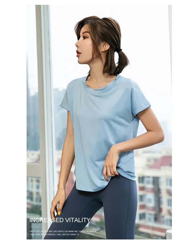 Женская летняя футболка облегающая для спорта фитнеса йоги с коротким рукавом