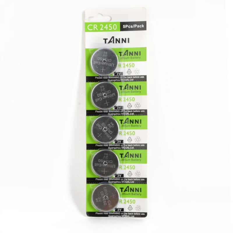 

5 pcs/pack CR2450 Batteries 3V Watch Button Cell Batteries Toys Coin Batteries Calculator Remote Controls Lithium Battery