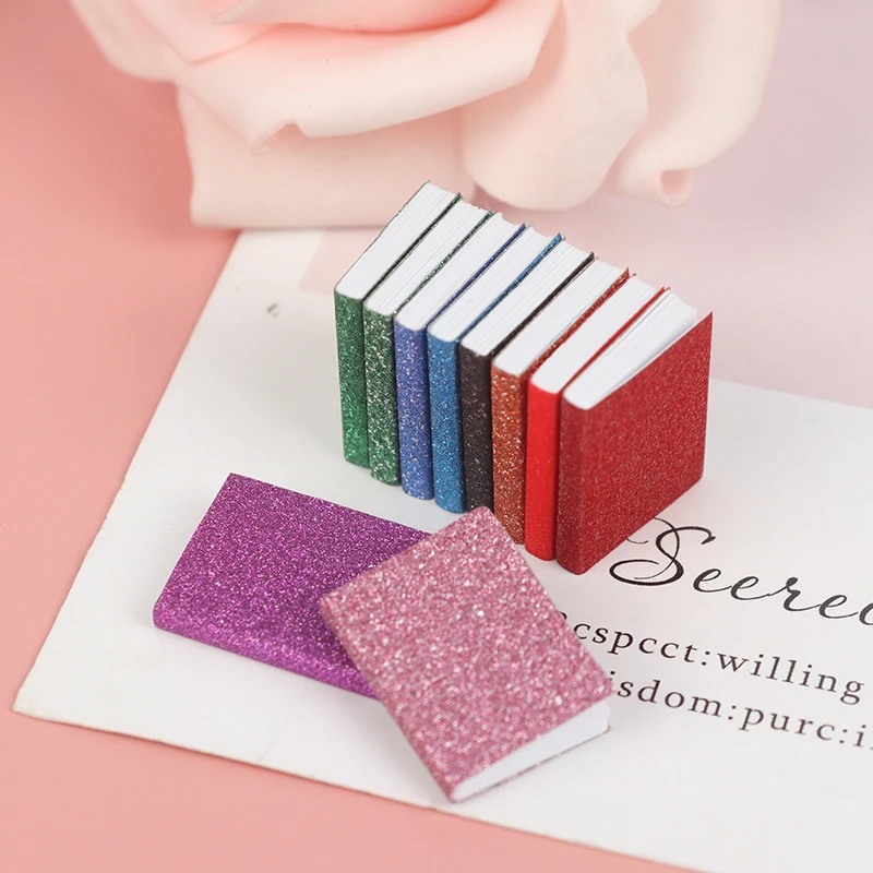 

4Pcs/Set 1/12 Scale Dollhouse Miniature Bronzing Frosted Books Pretend Play Toys For Doll House Accessories Child Education