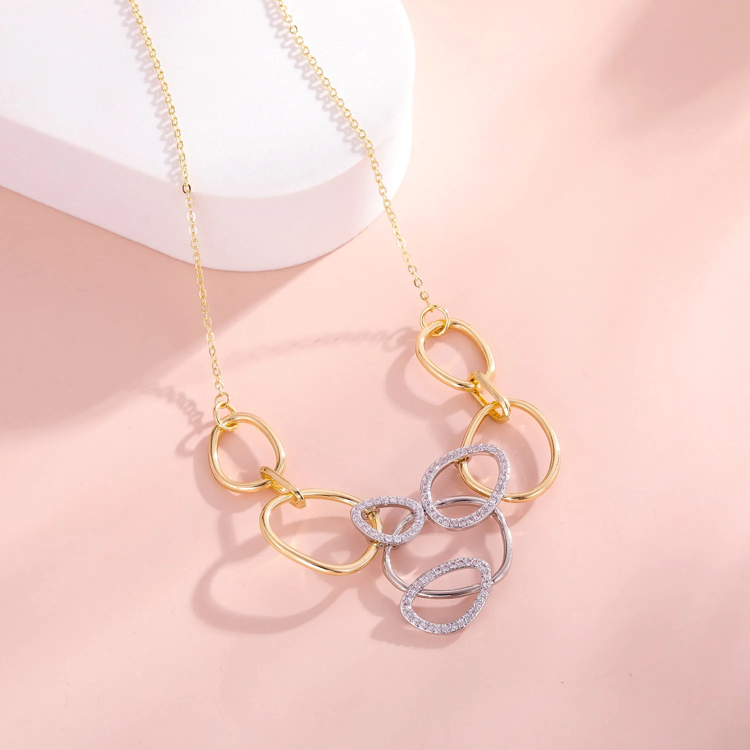 Геометрическое комбинированное ожерелье летнее женское современное