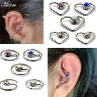 miqiao 1 pcs 316l stainless steel earrings hypoallergenic heart shaped earrings ear bone ring earrings hot sale
