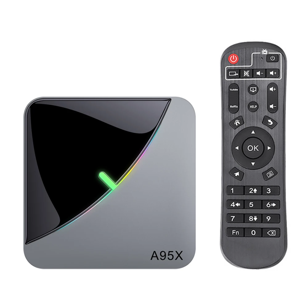 Приставка Смарт ТВ A95X F3 AIR Android 9 0 RGB светильник ка 8K декодирование UHD 4K 75 кадров в
